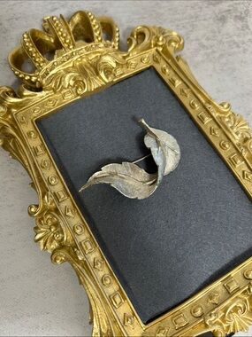 Vintage BSK Silver Leaf Brooch - Leaf Pin